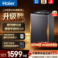 海尔 26年新品 波轮洗衣机全自动 12KG直驱手搓洗3.0 立体手搓水流 精华洗 家电