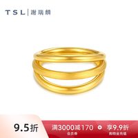 移动端：谢瑞麟 黄金戒指5D硬金线条造型足金戒指计价金女XR373