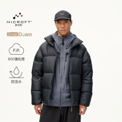 蓝岐 800蓬95拒水鹅绒MICROFT耐磨抗撕裂防泼水羽绒服 锡石棕   L
