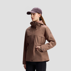 迪桑特 女士防水透湿面料防风收腰派克服 连帽抓绒外套新品