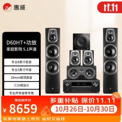 惠威 D60HT+Sub10G+天龙X580功放 音响 家庭影院套装5.1声道HIFI木质客厅电视落地音箱
