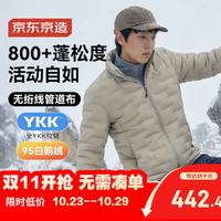 京东京造 冬季户外轻薄羽绒服男无绗线外套立领鹅绒800+蓬松 浅麦芽 XL