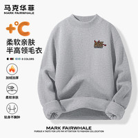 马克华菲 双股重磅半高领宽松毛衣