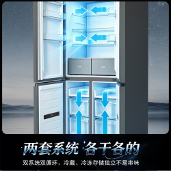 松下 双系统冷藏冷冻双除菌 新一级能效 510L十字门冰箱家用嵌入式 NR-51DPEA-S