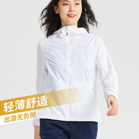 迪卡侬 防晒服男户外超薄防晒衫皮肤衣夏防晒衣女防紫外线透气QUW XL 男款曜石灰