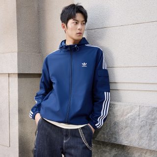 88VIP：阿迪达斯 通勤百搭休闲运动连帽夹克薄外套男女秋季adidas阿迪达斯三叶草
