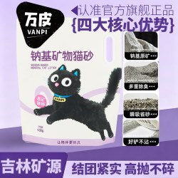 万皮 钠基矿砂原矿结团活性炭破碎瞬吸家用不粘底低尘除臭4.5kg