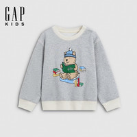 Gap 男女幼童 布莱纳圆领抓绒卫衣 浅灰