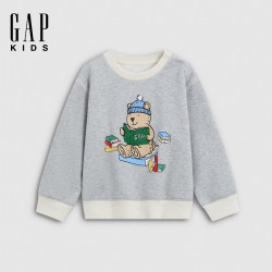 Gap 男女幼童 布莱纳圆领抓绒卫衣 浅灰