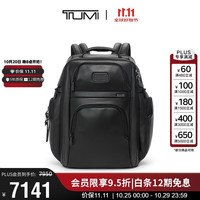 TUMI Alpha4 男士双肩包商务通勤皮质电脑包公文背包 黑色 双11