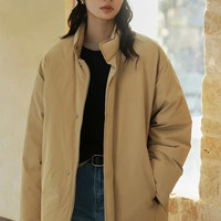 moofeel短款轻薄羽绒服立领白鸭绒通勤简约2023新款冬季外套女