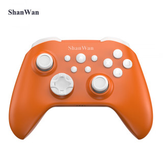 SHANWAN 全新升级经典Xbox布局蓝牙无线游戏手柄三模连接switch双霍尔摇杆六轴陀螺仪非对称马达机 Q34B橙色(全新升级)_(机械十字键)