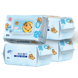 清风 EDI纯水湿巾 80片*4包