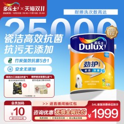 多乐士 乳胶漆劲护无添加竹炭瓷洁抗菌五合一油漆涂料A8145 18L定制品
