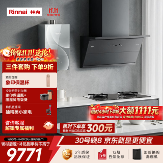 林内 16L燃气热水器侧吸抽油烟机灶具烟灶热三件套大师系列16GD73+01CDL+S2L(Y)