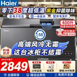 海尔 风冷无霜家用冰柜200/300/400升小型超低温一级能效节能商用大容量全冷冻柜