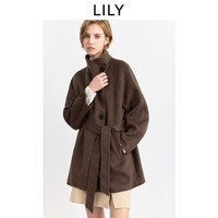 LILY 100%羊毛双面呢大衣 可可棕 S/160/80A