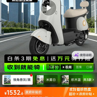 金箭 电动摩托车灵彩60V20AH铅酸电池长续航800W大动力一键启动灵动踏板电摩电动车 米雾白