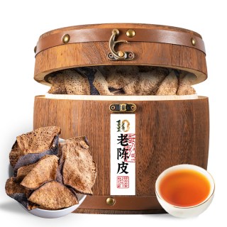 移动端：翠春园 15翠春园原产区十年老树陈皮泡水茶自然生晒老陈皮茶木桶装200g