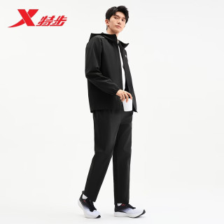 特步 小C裤 运动长裤男裤秋冬季梭织无氟防泼水抗皱易打理弹力户外