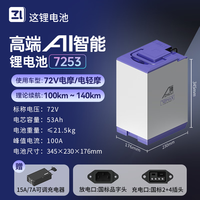 这锂 电动车锂电池72V53Ah适配九号小牛极核电瓶车电池银色柜充单电池