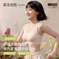 草本初色 初高中生少女蚕丝云感内衣二三阶段内衣粉彩风 冰清粉+冰清粉 【2件装