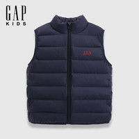 Gap 男童大童 秋季新款胶印基础款羽绒服马甲 海军蓝 150 cm(12-13岁)