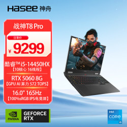 神舟 战神T8 Pro 16英寸游戏本笔记本电脑(i5-14450HX 16G 512GB 165HZ)