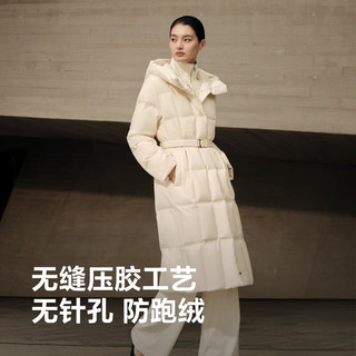 波司登 B260244126 90鹅绒连帽长款羽绒服 黑色 M