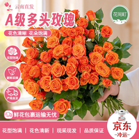 花间町 橙色芭比多头泡泡玫瑰10支云南基地发同城鲜花花束七夕源头直发