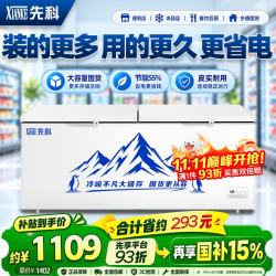 先科 铜管商用大冰柜冷冻超大 单温998升级智能铜管长1.72米加宽