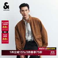 杰克琼斯 杰克·琼斯 26年秋季新款外套男装立领哈灵顿夹克男士潮流宽松商务休闲衣服 E10深棕色 L