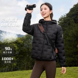 雪中飞 女式短款轻薄连帽鸭绒羽绒服