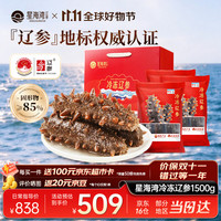 星海湾 返100元e卡！到手136一斤，星海湾大连冷冻海参3斤生鲜礼盒 39-51只非即食 固形物≥85%