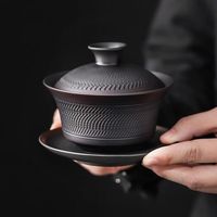 卫墨墨 大师手工紫陶三才盖碗大容量茶具