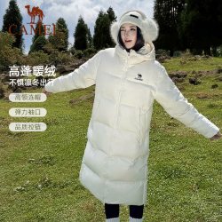 骆驼 火神羽绒服北影中长款冬季女款男款90绒加厚连帽拒水羽绒外套