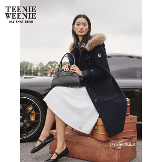 TEENIE WEENIE 小熊毛呢大衣 藏青色 S 女士长款外套