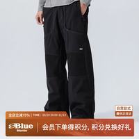 蓝岐 BLUE耐磨压胶登山裤TEFLON拒水透湿保暖加绒滑雪裤男 深灰色 XL