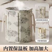 可折叠泡脚桶养生足浴盆加热 水墨牡丹SPA沉浸养生