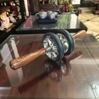 健腹轮直径12，单双组合，铝合金轮毂，非洲沙漠铁沉水木柄