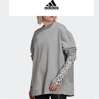 阿迪达斯 简约时尚百搭休闲女圆领卫衣套头衫女装运动长袖卫衣女
