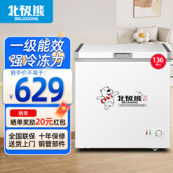 北极熊 小冰柜减霜家用 单门单温136升 136L