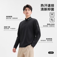 特步 大师POLO衫男2026年秋季新款商务男装翻领长袖宽松遮腹运动服