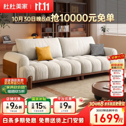 杜杜美家 布艺沙发客厅2026新款可拆洗沙发 简约北欧直排绒布沙发M36S#
