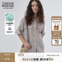 TEENIE WEENIE 24小时 Teenie Weenie小熊女装松弛淡人风轻薄宽松轻盈衬衫