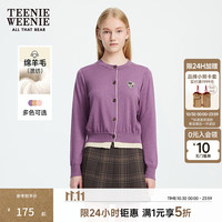 TEENIE WEENIE 五折 小熊女装春秋季绵羊毛假两件圆领毛衣针织开衫