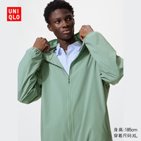 优衣库 便携式防紫外线连帽外套男装女装/防晒服482210 54 绿色 XL