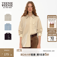 TEENIE WEENIE 小熊卡通衬衫女2025冬季新款女衬衣 卡其色 S