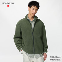 优衣库 防风摇粒绒茄克/长袖男装女装合作款外套夹克488774 56 橄榄色 2XL