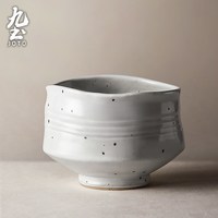 九土 CJ-0019 手工绿抹茶碗 粗陶缽茶器 6英寸 天蓝色